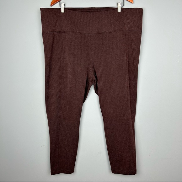ATHLETA 3X Delancey herringbone tight leggings plus size zip back pockets brown - Picture 4 of 15